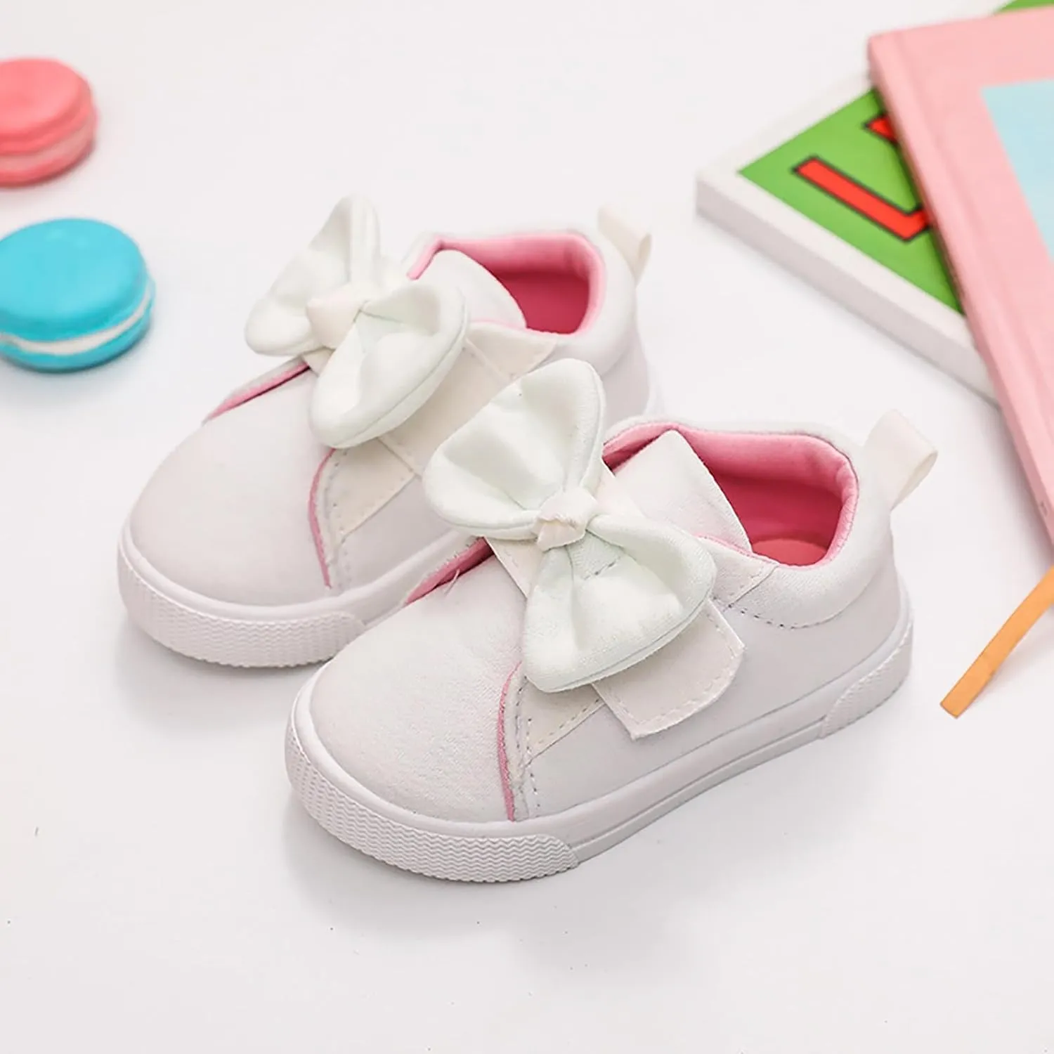 Toddler Kids Lightweight Platform Sneakers Casual Walking Shoes Cute Bowknot Cotton Running Tennis Non-Slip Shoes