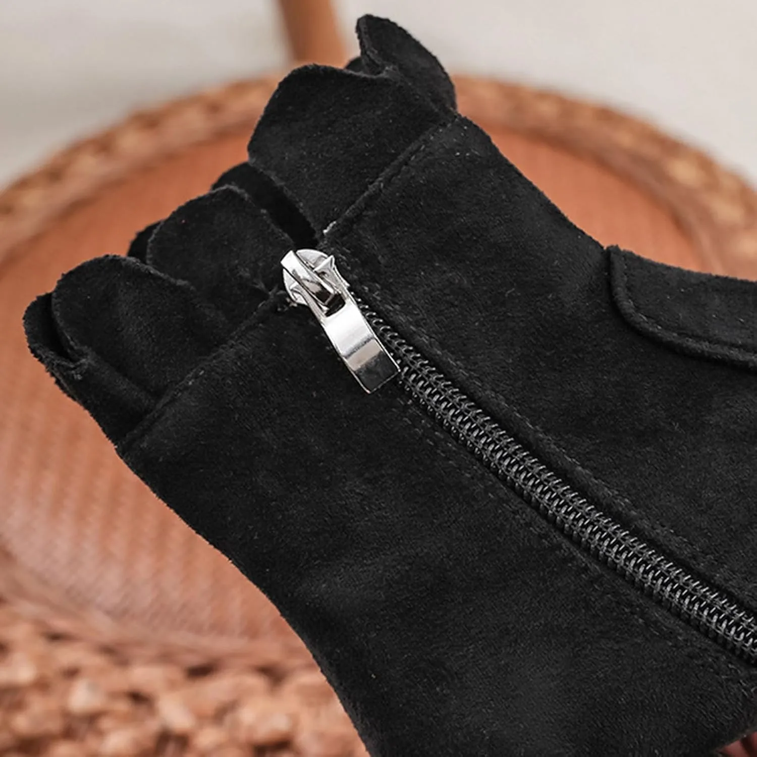 Toddler/Little Girls Short Ankle Boots Sweet Bowknot Side Zipper Low Heel Dress Booties Fashion Princess Shoes