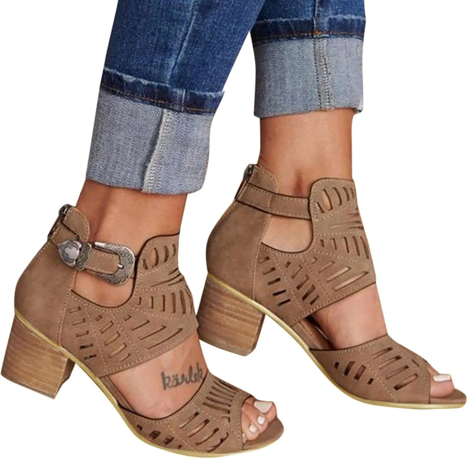 Walking Sandals Women, Sandals Women Ankle Strap Chunky Chunky Heel Sandals Open Toe Wedding Party Dress Shoes