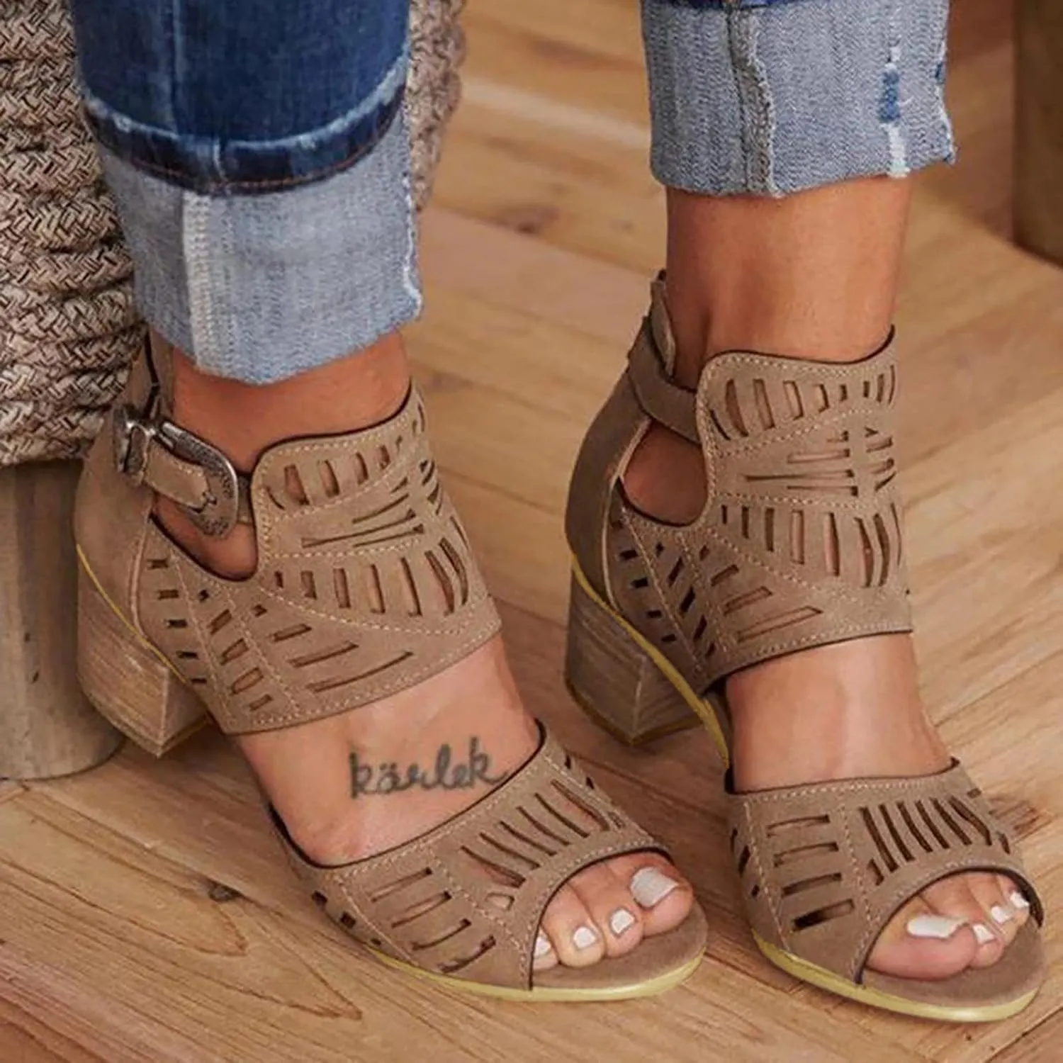 Walking Sandals Women, Sandals Women Ankle Strap Chunky Chunky Heel Sandals Open Toe Wedding Party Dress Shoes