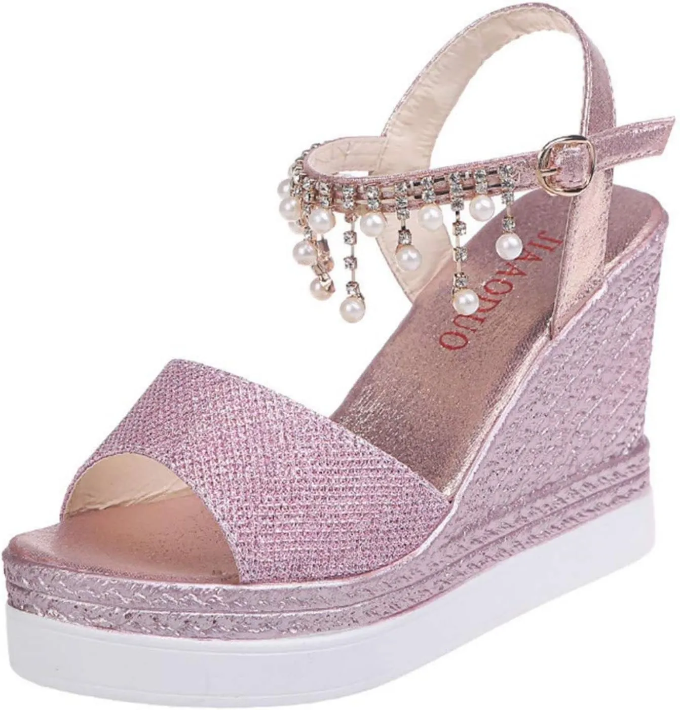 Wedge Sandals for Women Glitter Heel Sandals Rhinestone Crystal Slide Wedge Platform Sandal Open Toe Wide Orthopedic Wide Width Sandal 2025