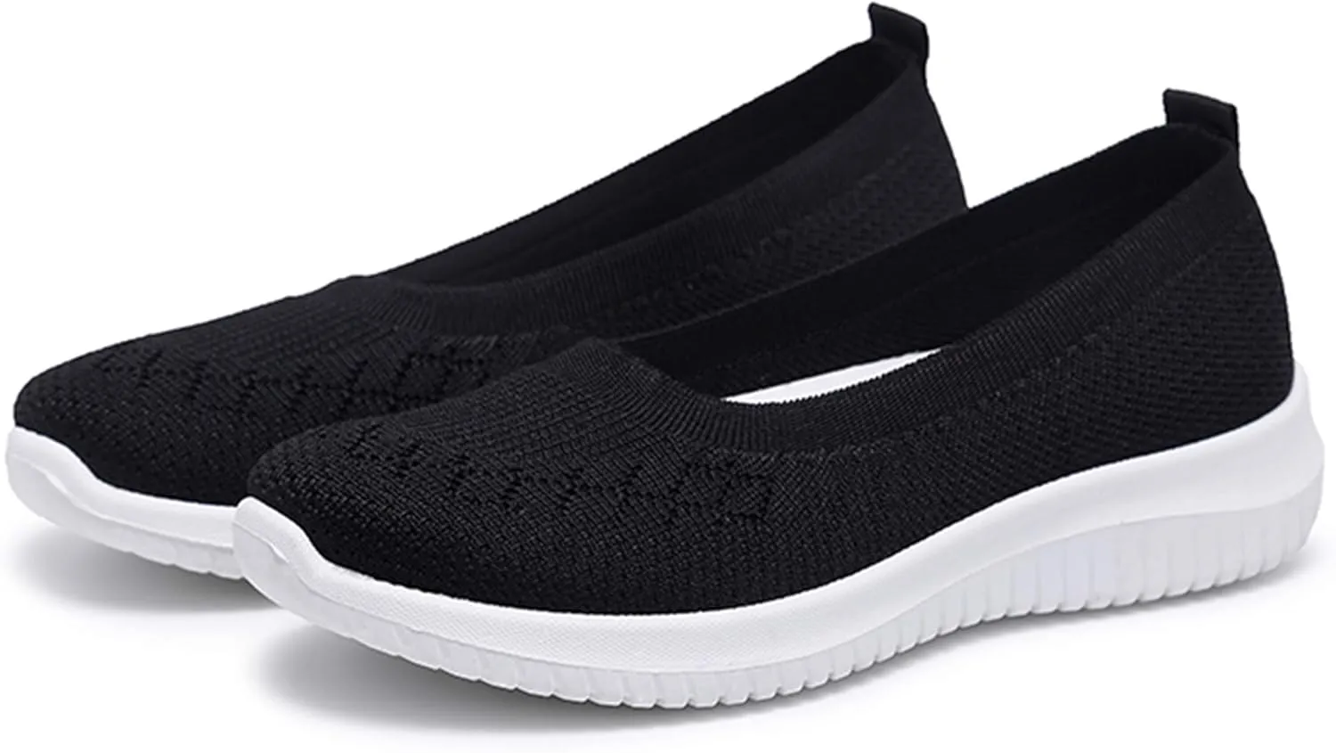 WILLFUN Womens Breathable Walking Shoes-Slip On Mesh Knitted Flats Soft Gym Sneakers Flexible Lightweight Casual Easy Shoes