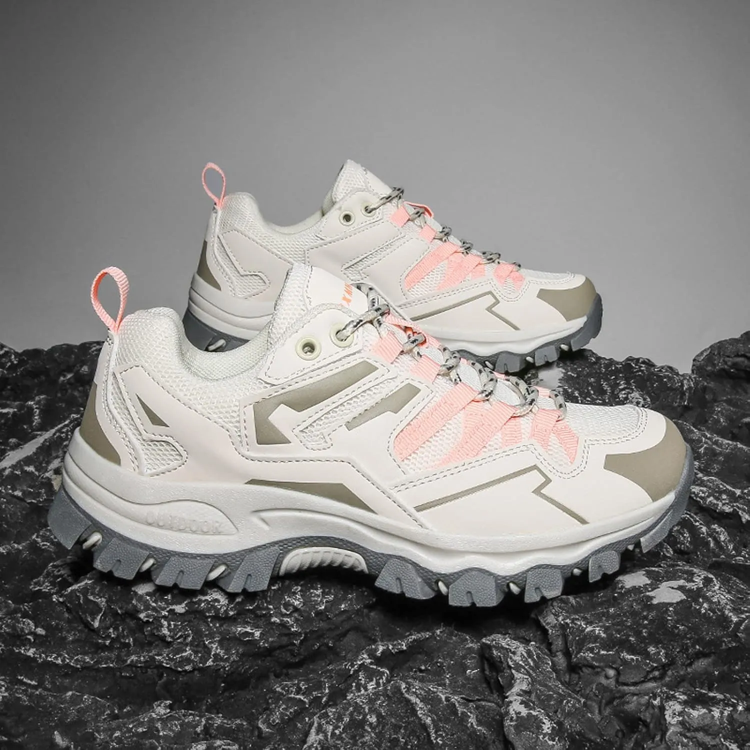 Women Fashion Sneakers Business Casual Shoes Women Sneakers Fashion Summer New Pattern Comfortable Thick Sole Lace Up Non Slip Couple Mountaineering Shoes Espadrilles Workout Gym Outdoor Shoes