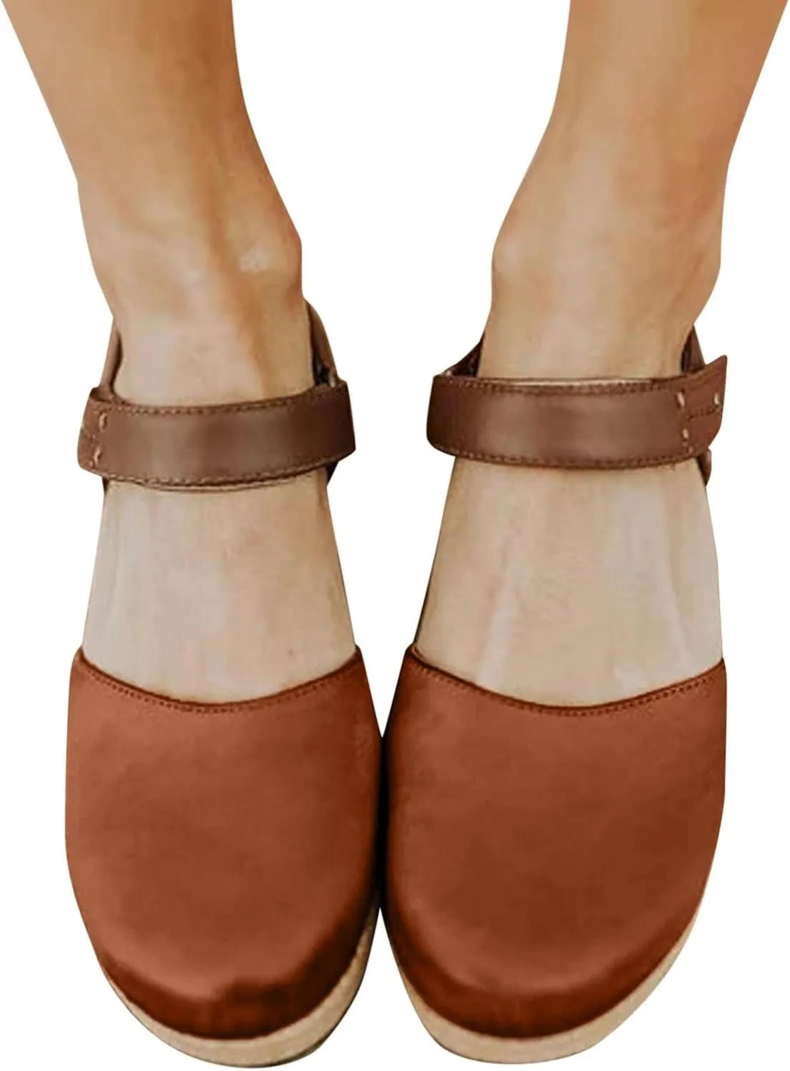 Women Sandals Wedge Low Heel Roman Wedge Ladies Fashion Elastic Strap Carved Breathable Shoes Thick Soled Wedges Casual Sandals Women Shoes Size 12 Wide Sandals (Brown, 9)