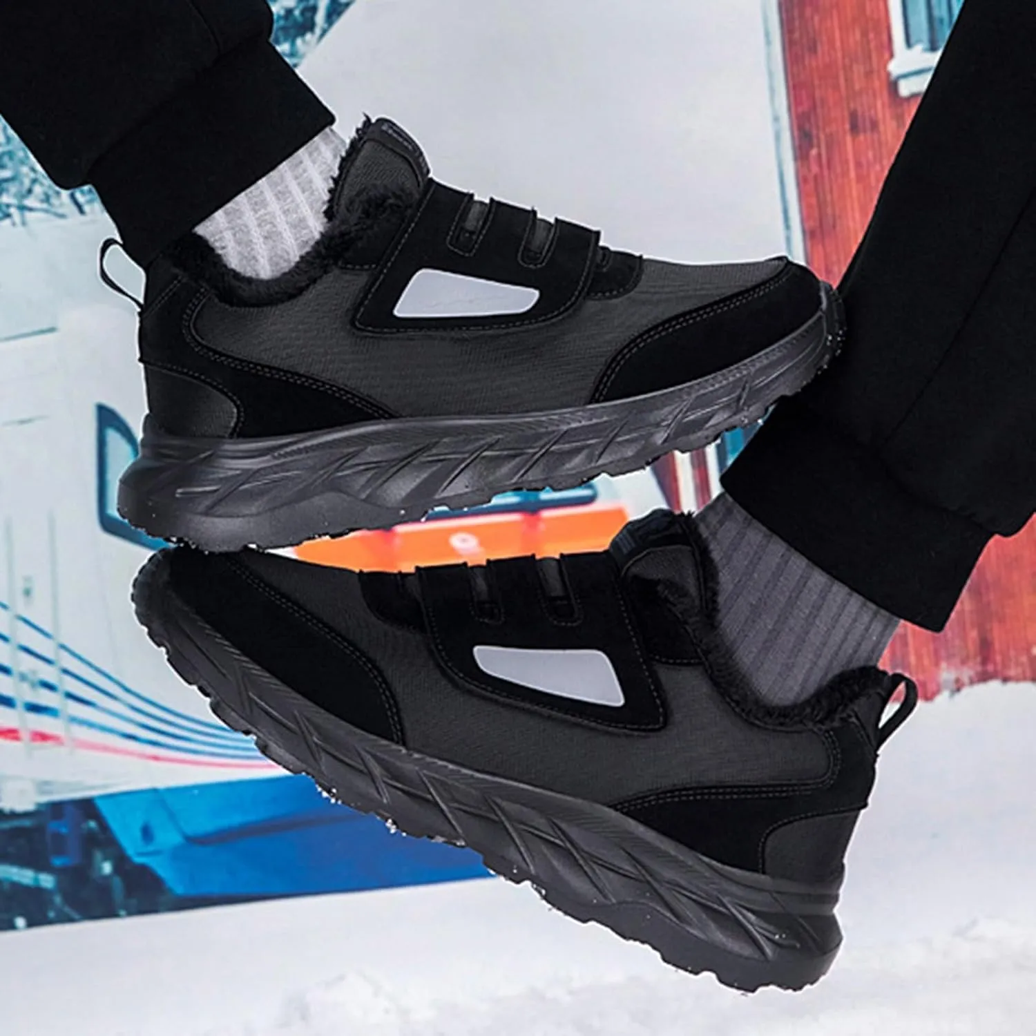 Women Winter Boots Ankle Mens Hiking Sneakers Comfortable Warm Adults Slip On Boots Barefoot Shoes Grounded Footwear Womens Tennis Shoes Men Winter Booties
