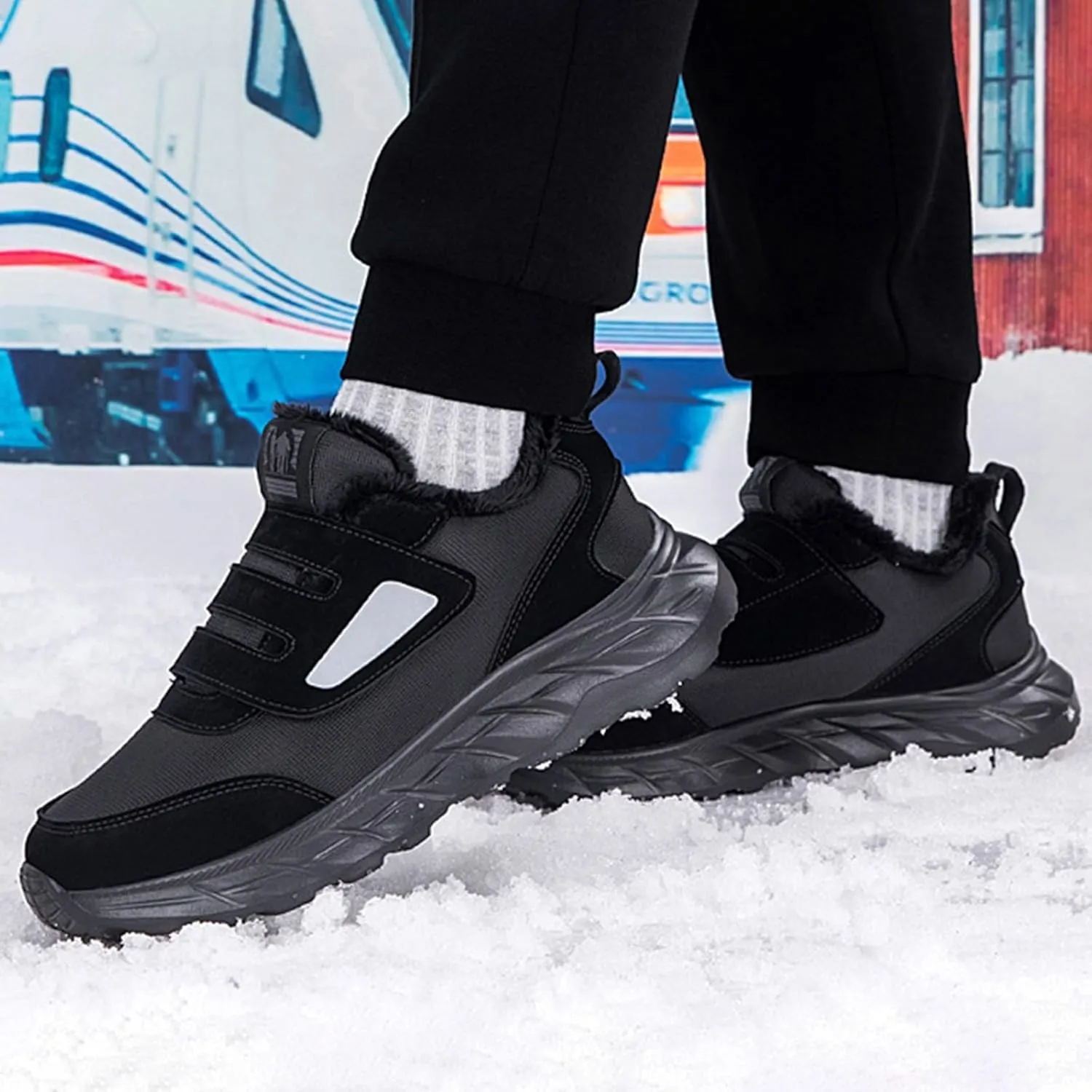 Women Winter Boots Ankle Mens Hiking Sneakers Comfortable Warm Adults Slip On Boots Barefoot Shoes Grounded Footwear Womens Tennis Shoes Men Winter Booties