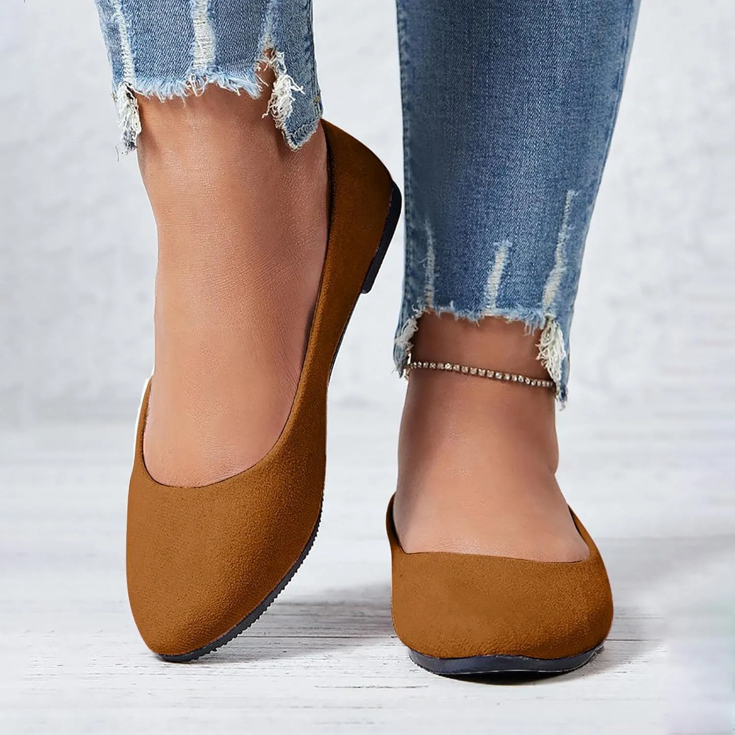 Women's Comfy Casual Fashion Lightweight Breathable Soft Lining Business Office Walking Shoe Summer Cusp Head Shoes