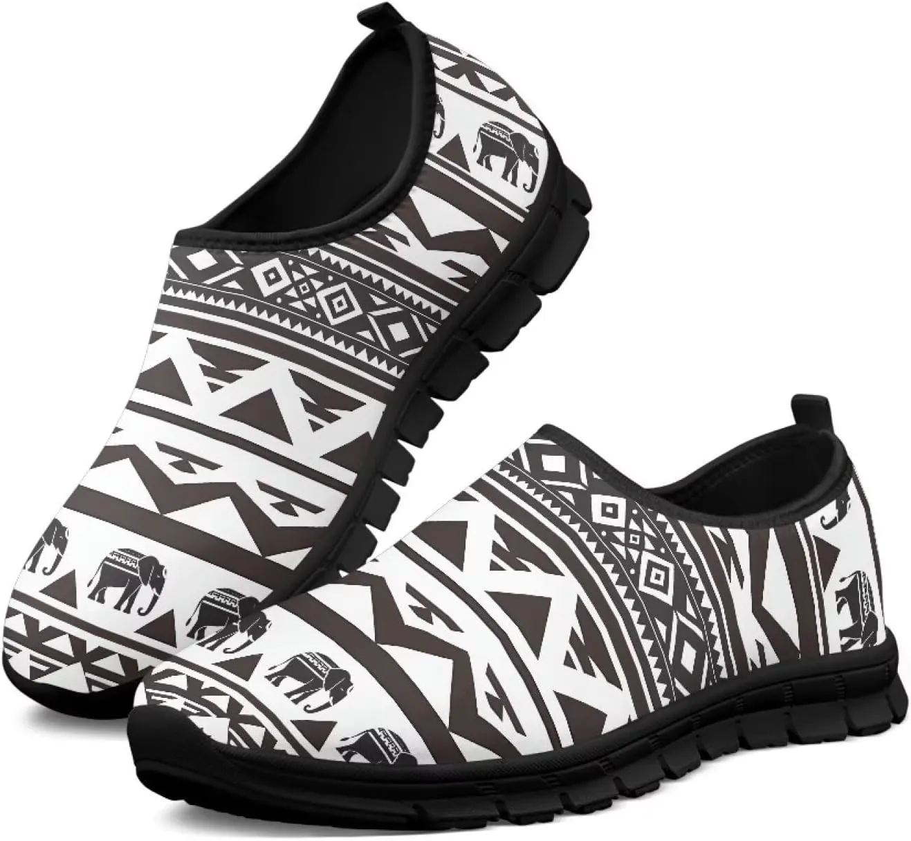 Women's Fashion Sneakers Slip On Walking Loafers Travel ShoesBlack Sole