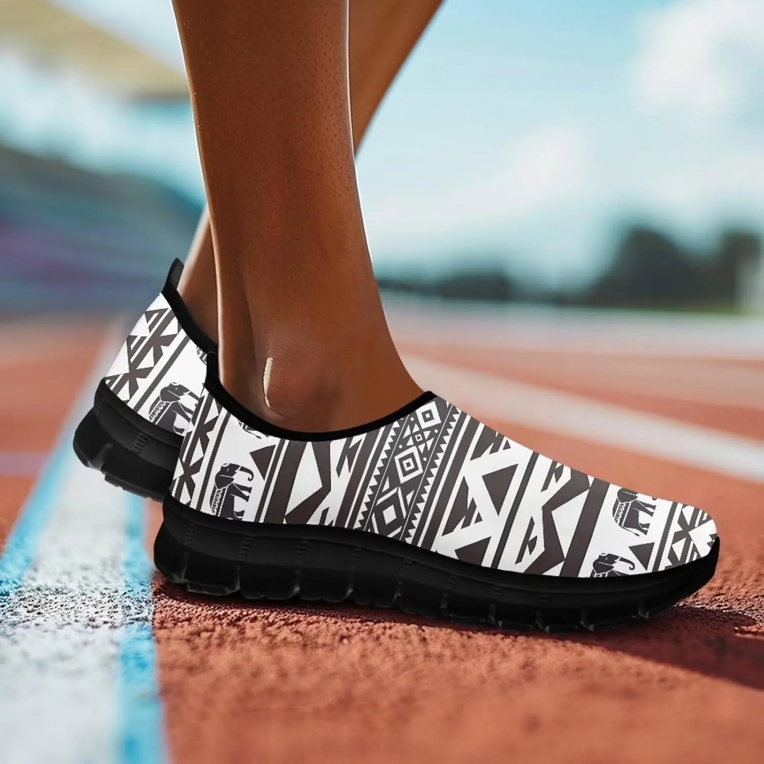 Women's Fashion Sneakers Slip On Walking Loafers Travel ShoesBlack Sole