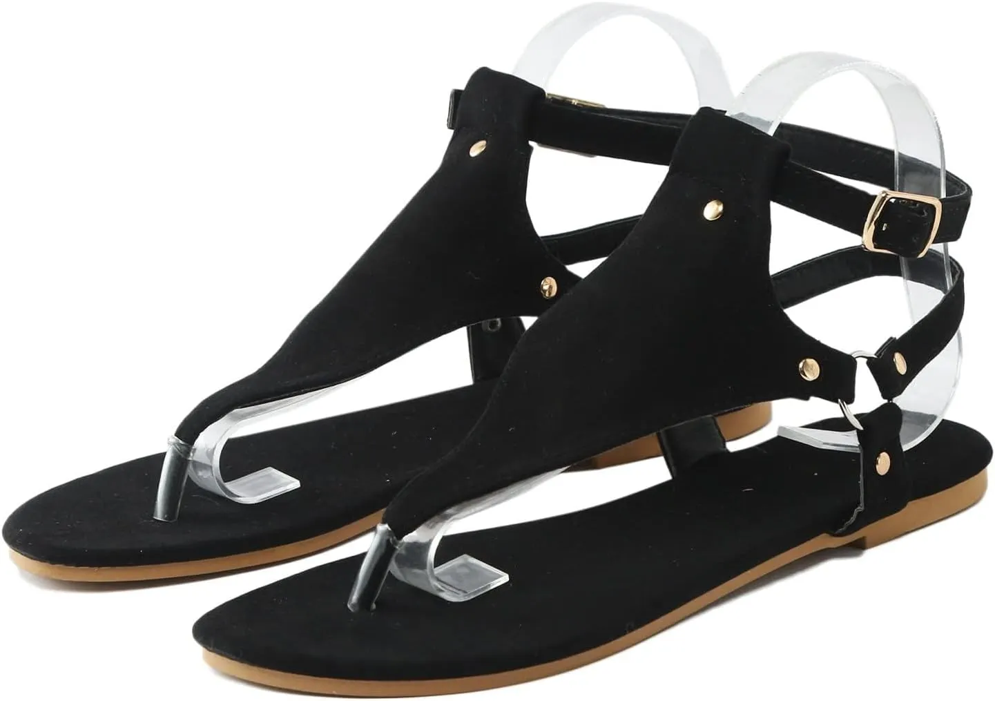 Women's Flip Flops Fashion Leather Suede Sandals Breathable Backless Walking Sandals Comfortable Summer Beach Walking Thong Cushion Sandal Ankle Strap Flats Fashion Open Toe Beach Shoes