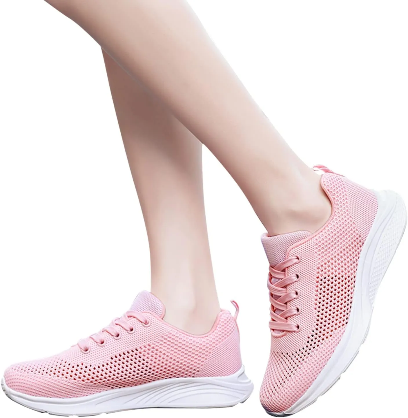 Women's Lace Up Road Running Shoes Wide Athletic Tennis Mens Running Shoes Walking Casual Shoes Slip On White Platform Sneakers Waterproof Tennis Shoe Cross Trainer Shoe
