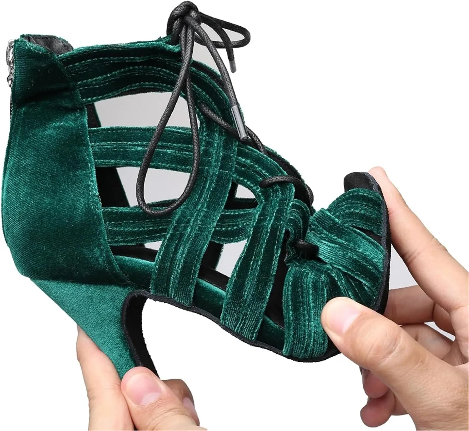 Women's Latin Dance Shoes Women's Dance Shoes Fashion High Heeled Sandals For Ladies Lace-up Indoor Performanc Ballroom Tango
