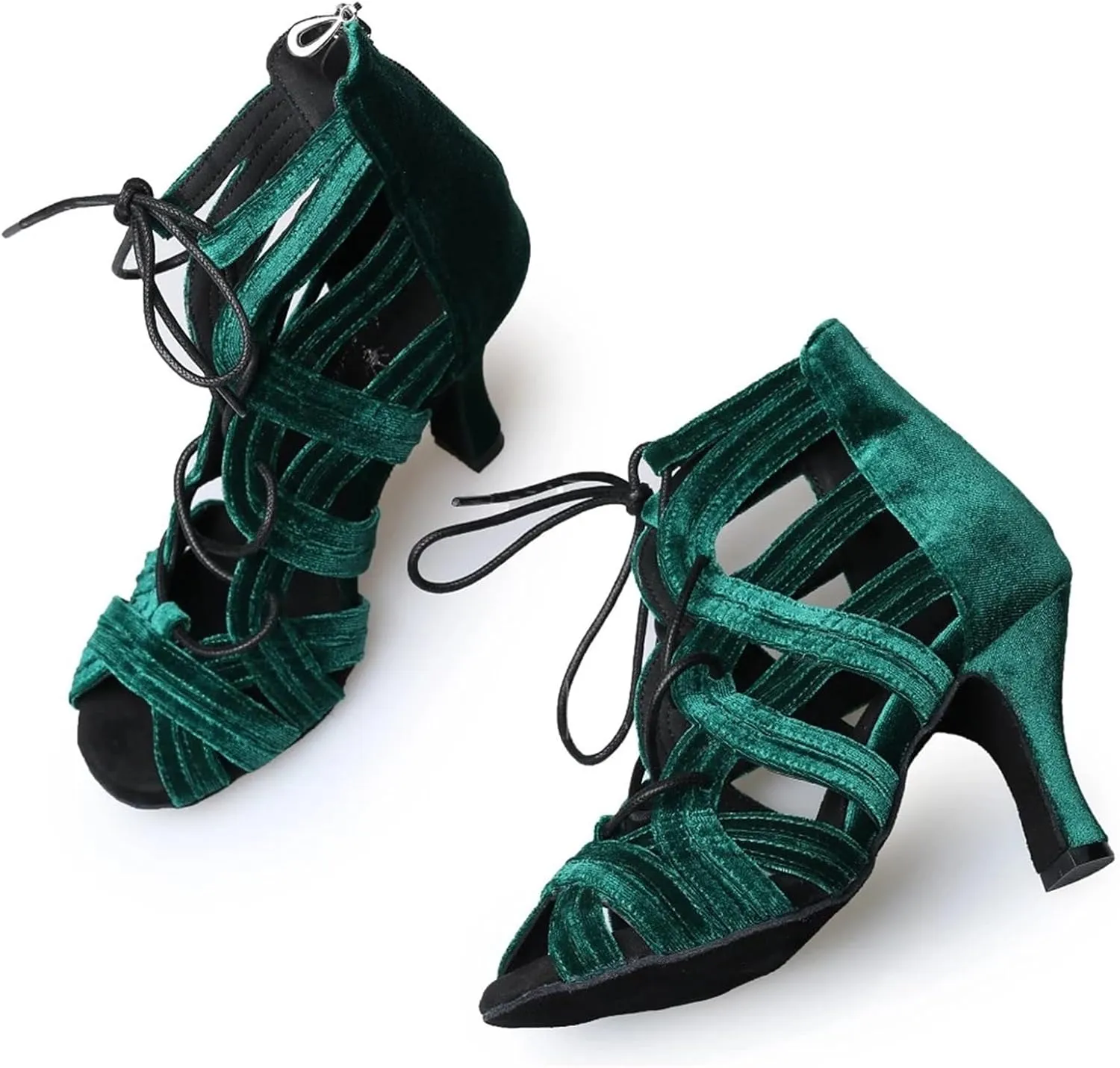 Women's Latin Dance Shoes Women's Dance Shoes Fashion High Heeled Sandals For Ladies Lace-up Indoor Performanc Ballroom Tango