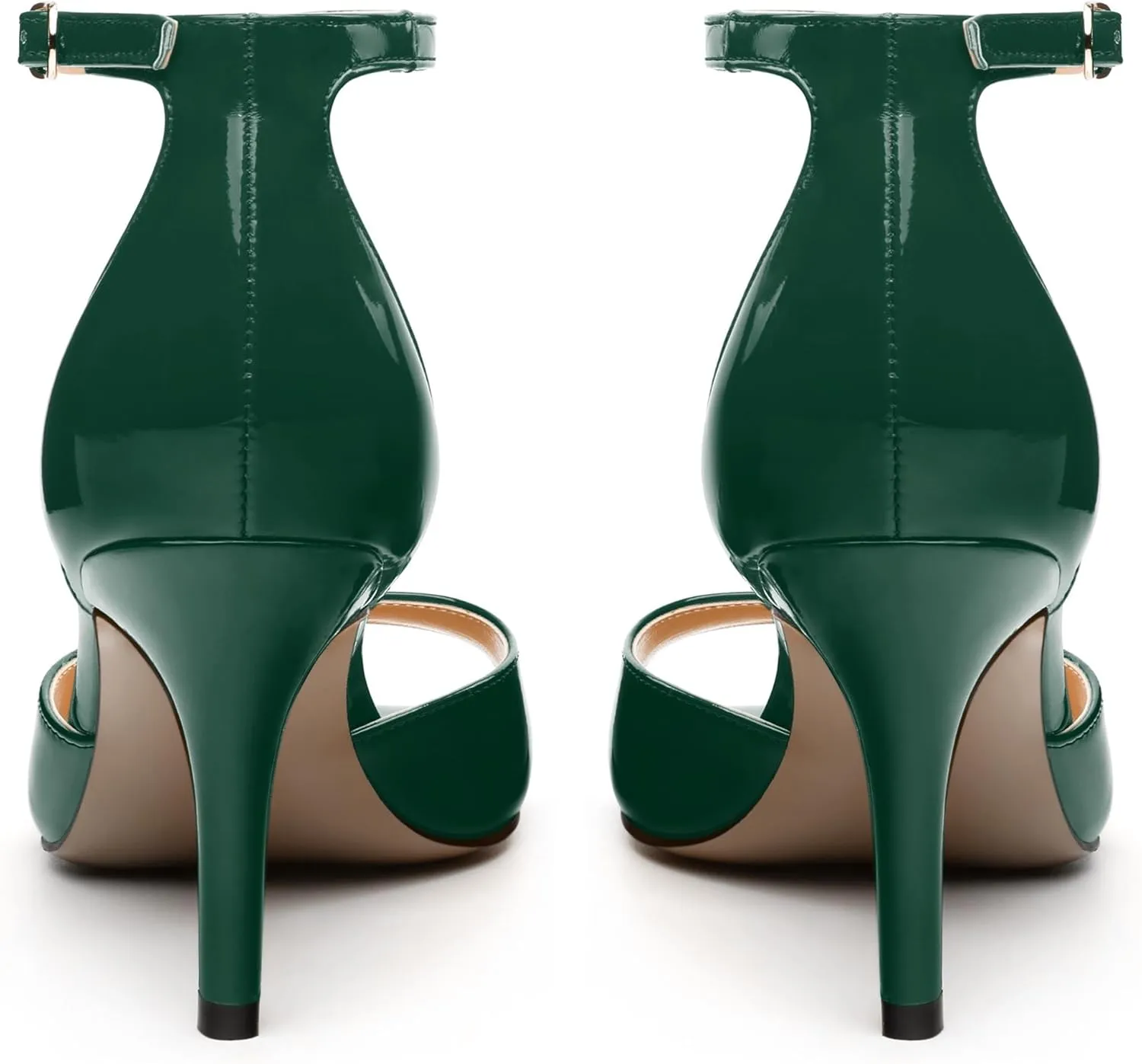 Women's Sandals High Stilettos Open Square Toe Ankle Strap Solid Fashion Dress Shoes Wedding Party Pumps Heeled Sandals