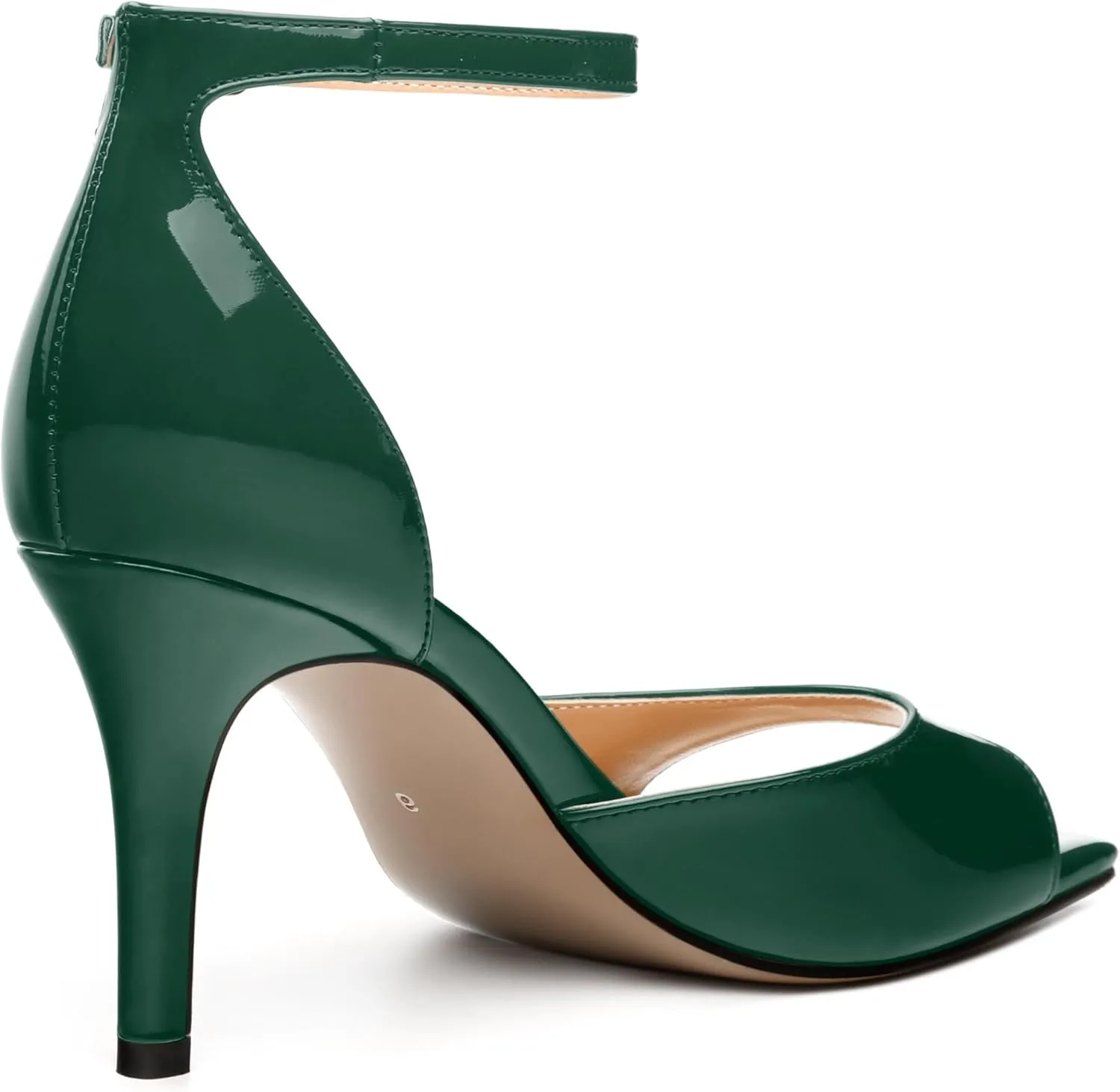 Women's Sandals High Stilettos Open Square Toe Ankle Strap Solid Fashion Dress Shoes Wedding Party Pumps Heeled Sandals