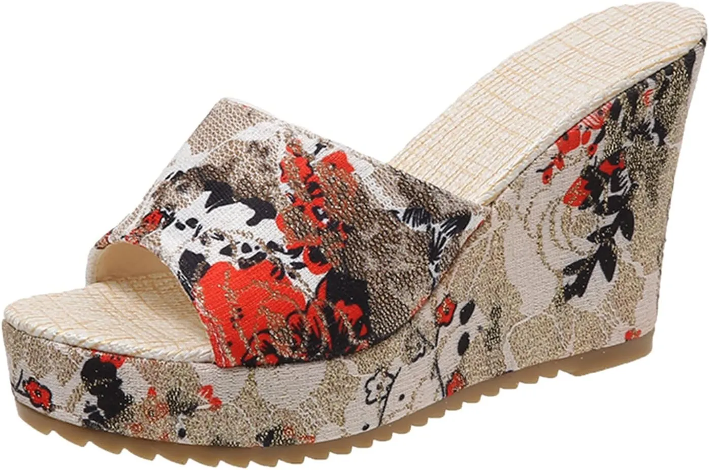 Womens Sandals,Casual Summer Hollow Out Vintage Wedge Sandal Gladiator Outdoor Shoes Red
