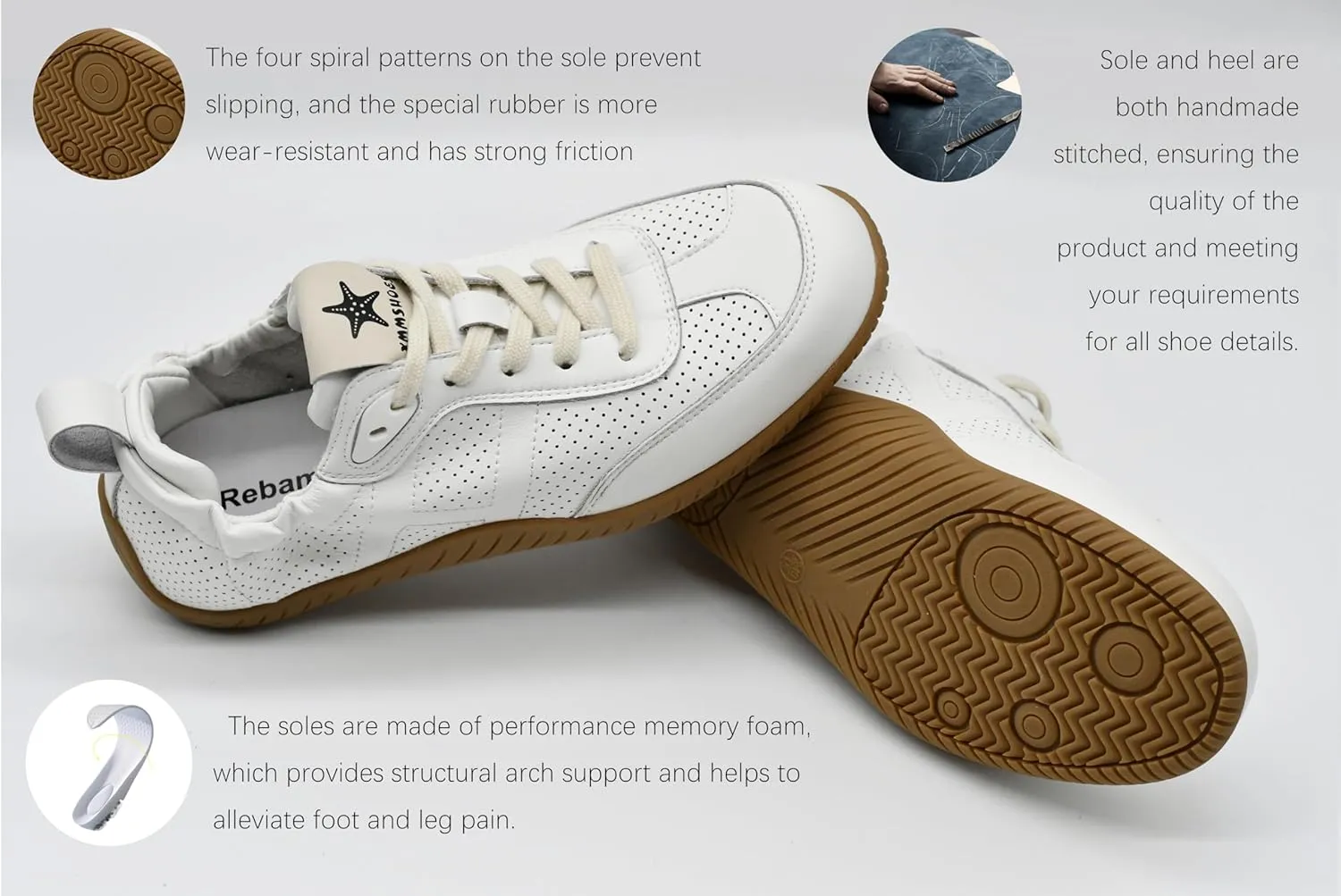 Womens Traveling Walking Shoes Lightweight Non-Slip Slip-On Breathable Flexible Barefoot Leather Handmade Fashion Sneakers