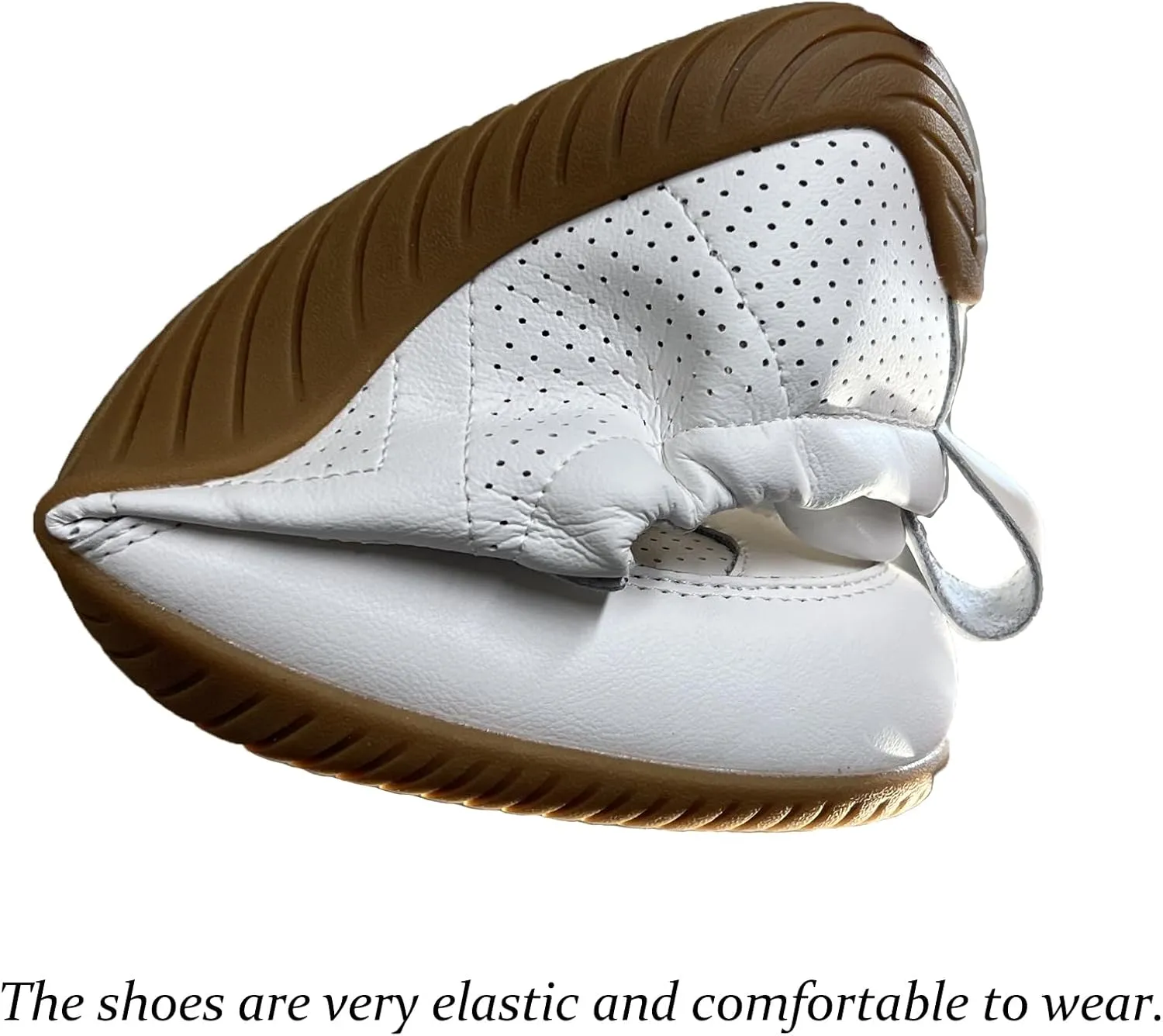Womens Traveling Walking Shoes Lightweight Non-Slip Slip-On Breathable Flexible Barefoot Leather Handmade Fashion Sneakers