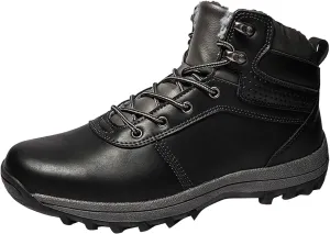 Work Boots for Men Cowboy Style Hiking Sneakers Fur Lined Ankle Boot Women's Safety Shoes Waterproof Platform Shoes Slip Resistant Safety Hike Grounded Footwear