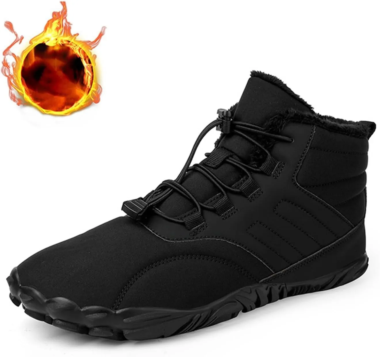 Work Boots for Men Cowboy Style Hiking Sneakers Shoes with Fur Lined Working Shoes for Women Wide Width Waterproof Platform Shoes Work Hike Grounded Footwear