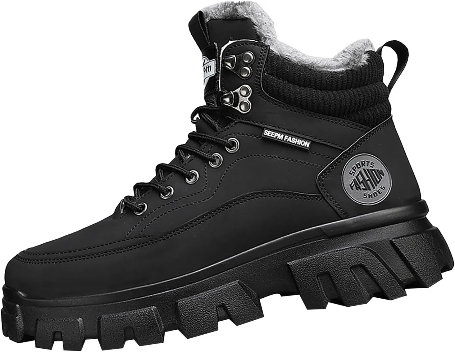 Work Boots for Men Soft Toe Hiking Sneakers Shoes with Fur Lined Women Safety Shoes Wide Width Waterproof Platform Botas Slip Resistant Hike Grounded Footwear