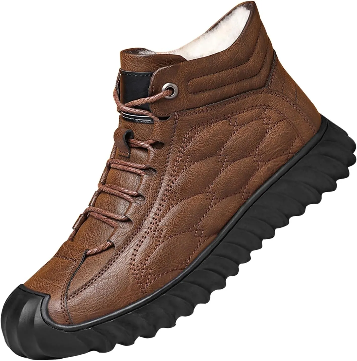 Work Boots for Men Steel Toe Hiking Sneakers Shoes with Fur Lined Womens Safety Toe Shoes Wide Width Wide Outdoor Shoes Slip on Loafers Hike Grounded Footwear