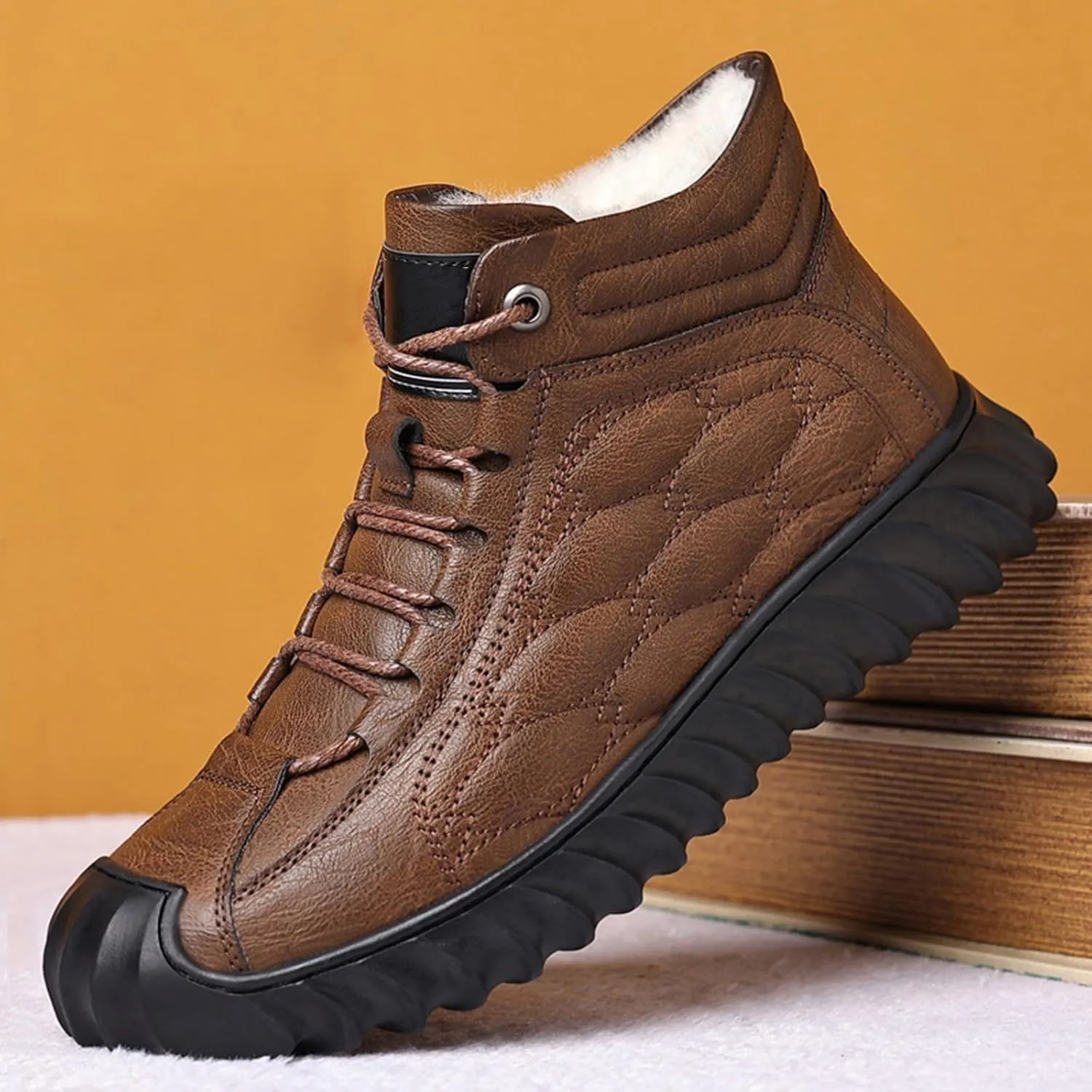 Work Boots for Men Steel Toe Hiking Sneakers Shoes with Fur Lined Womens Safety Toe Shoes Wide Width Wide Outdoor Shoes Slip on Loafers Hike Grounded Footwear