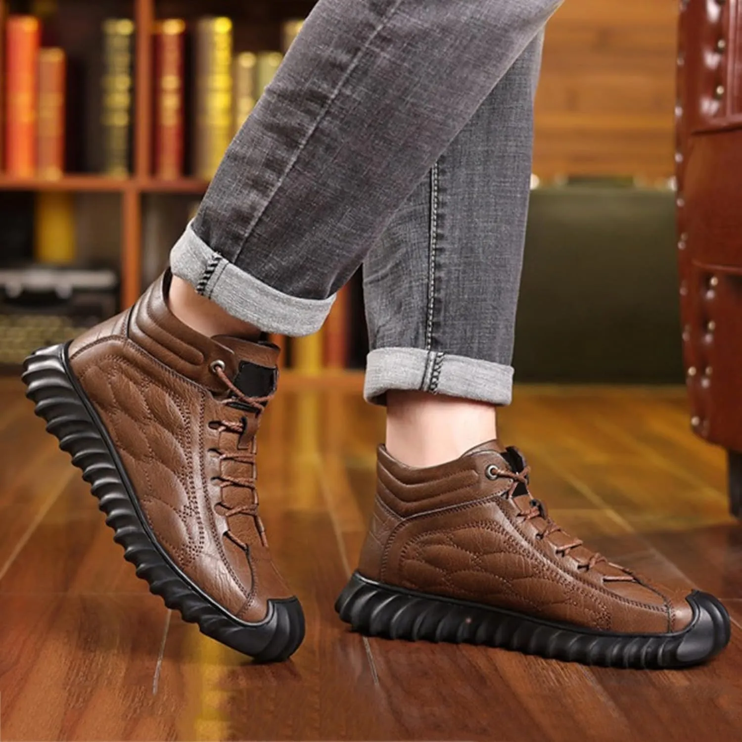 Work Boots for Men Steel Toe Hiking Sneakers Shoes with Fur Lined Womens Safety Toe Shoes Wide Width Wide Outdoor Shoes Slip on Loafers Hike Grounded Footwear