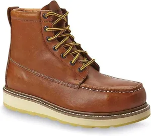 Work Boots For Men Steel Toe  SURETRACK Men's 6" Leather Slip Resistant Durability Breathable Work Shoes 84992(6.5) D