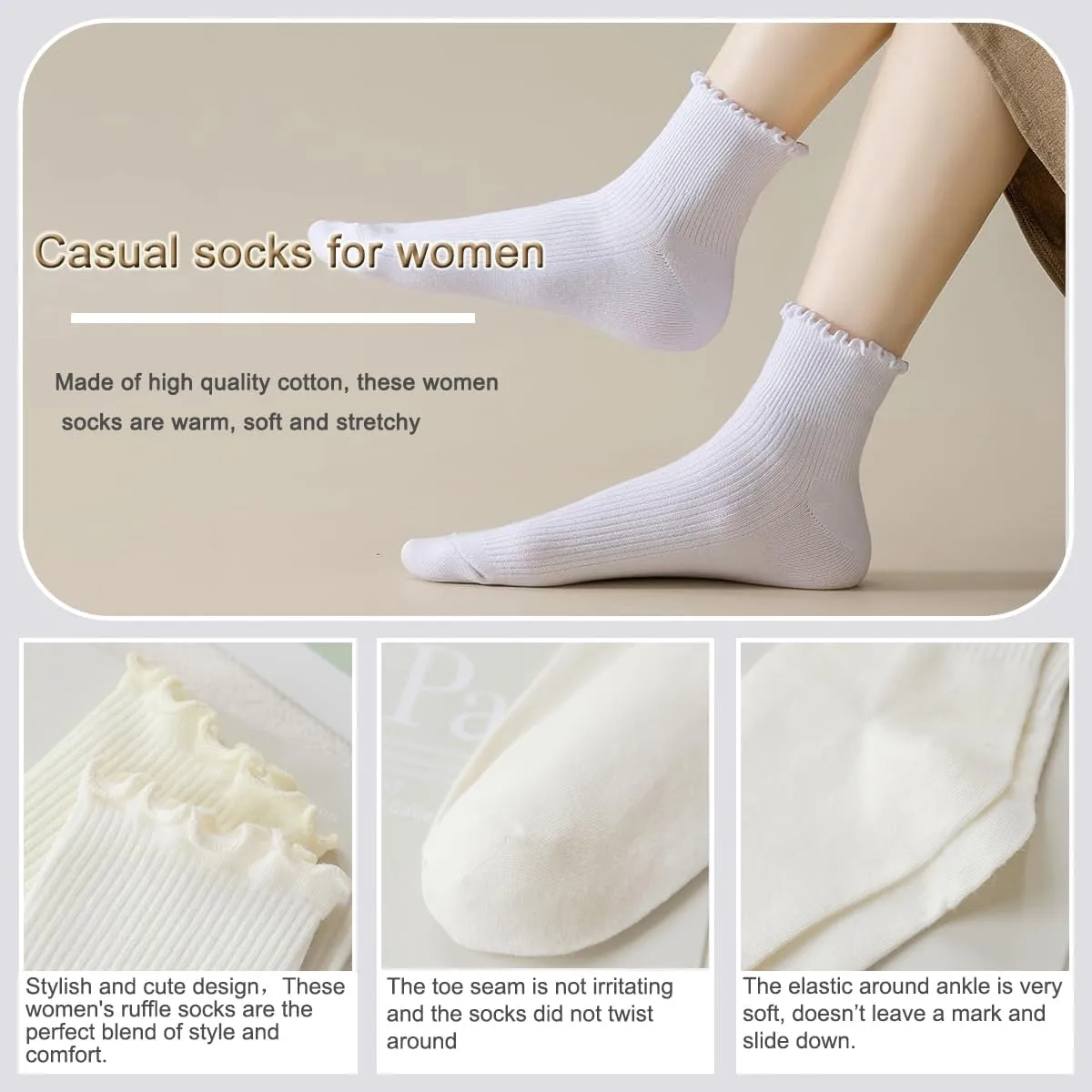 YQHMT Womens Casual Crew Socks Thin Soft Comfort Breathable Dress Socks Cotton Socks for Women Gifts